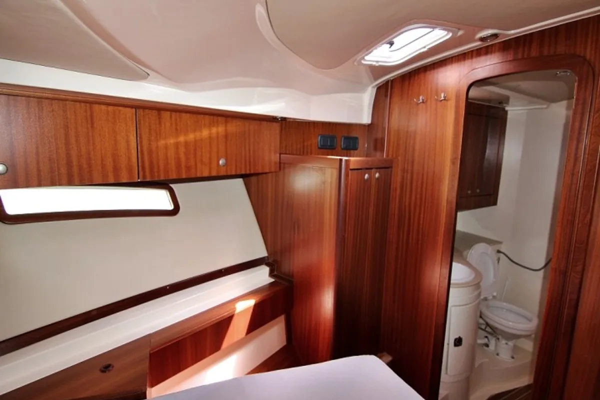 Cabin on Tina II, a SAS - Vektor Adriana 44 motorboat at Zadar, Croatia