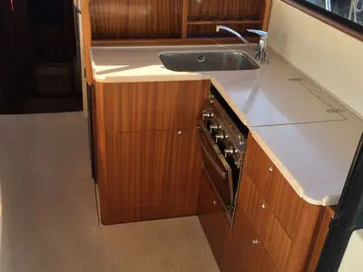 Galley of Tina II, a SAS - Vektor Adriana 44 motorboat at Zadar, Croatia