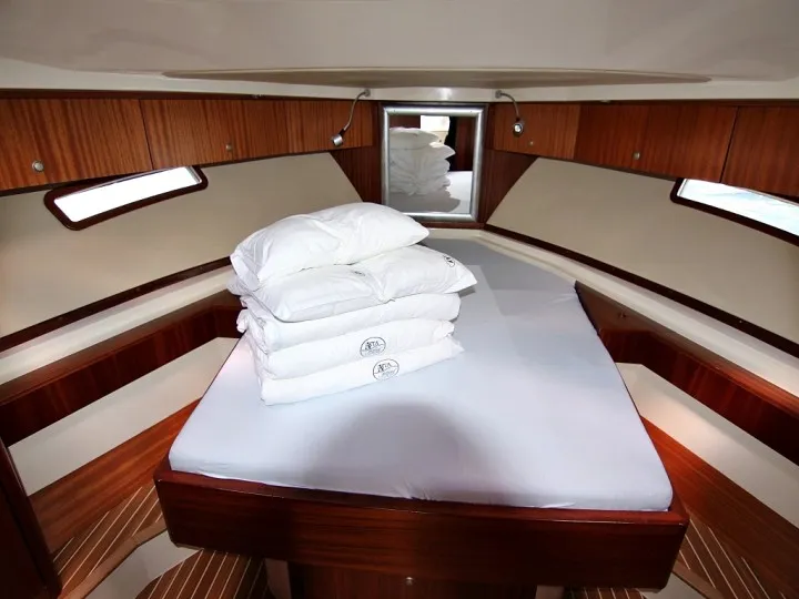 Cabin on Tina II, a SAS - Vektor Adriana 44 motorboat at Zadar, Croatia