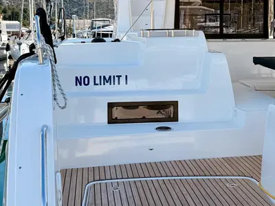 Deck of No Limit I, a Lagoon 46 catamaran at Primošten, Croatia