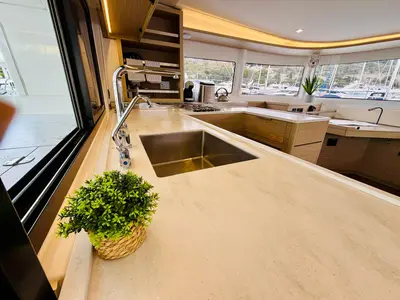 Galley of No Limit I, a Lagoon 46 catamaran at Primošten, Croatia