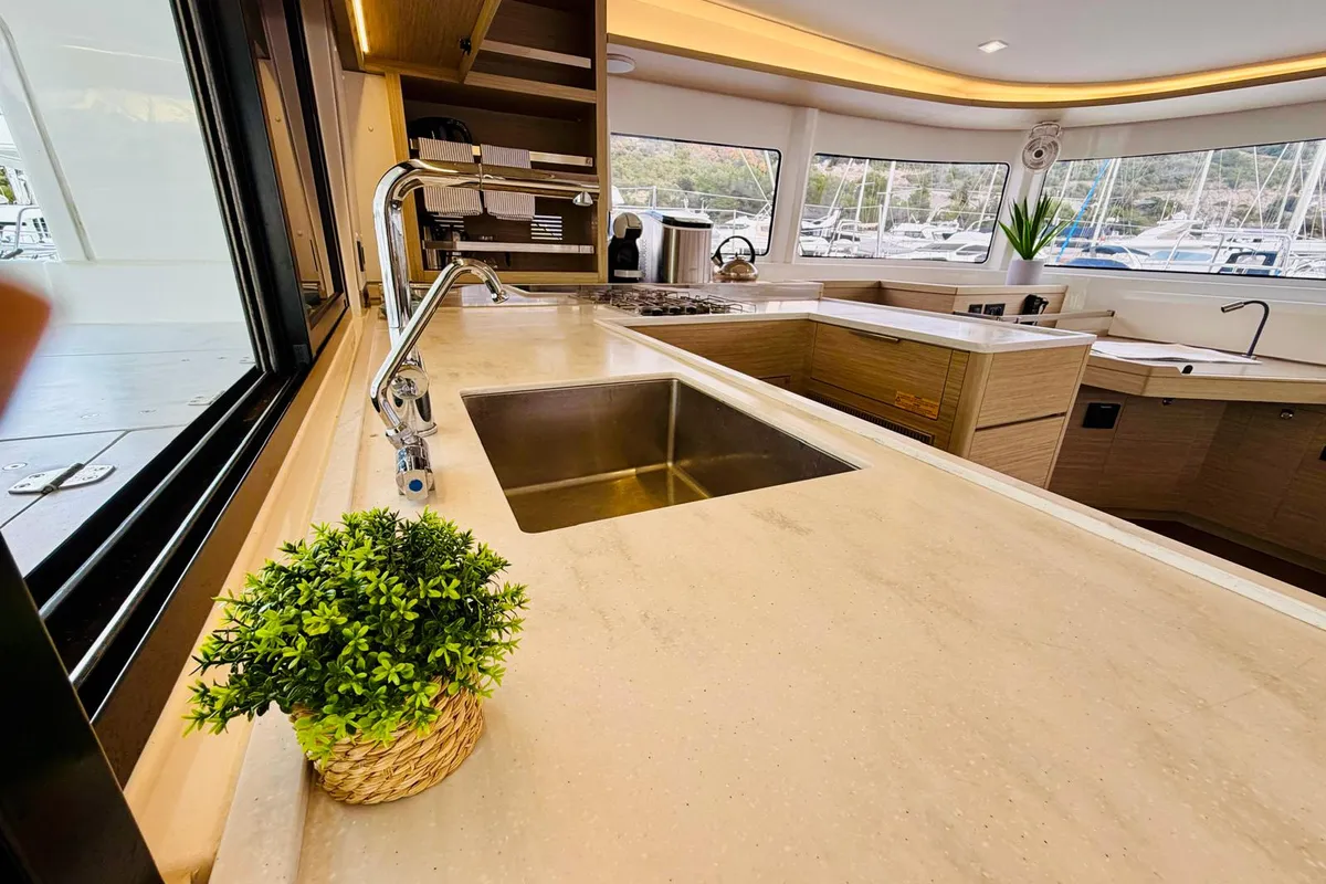 Galley of No Limit I, a Lagoon 46 catamaran at Primošten, Croatia