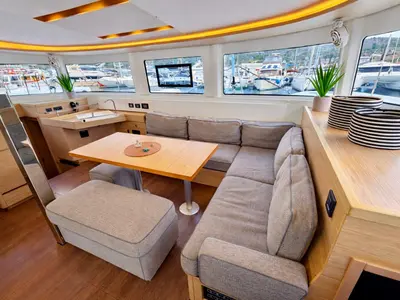 Salon of No Limit I, a Lagoon 46 catamaran at Primošten, Croatia