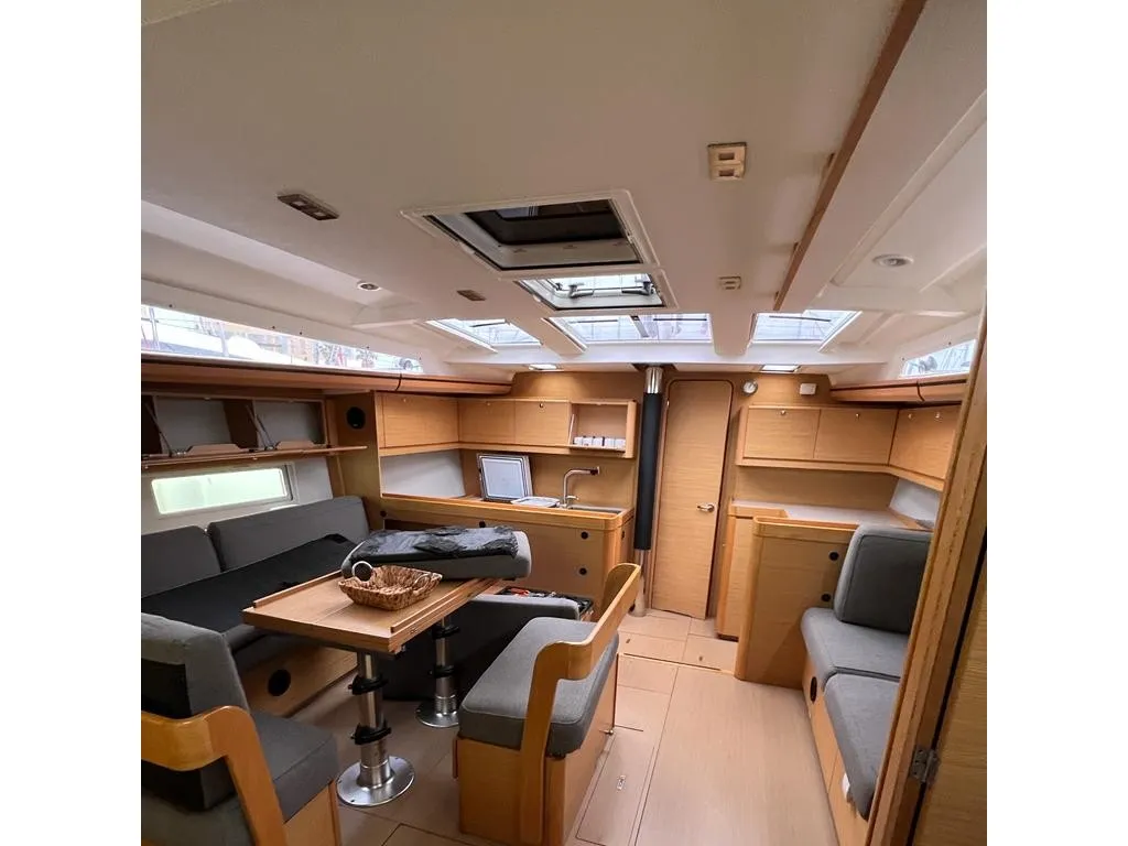 Salon of Valle d'Aosta, a Dufour 520 Grand Large sailboat at Piombino, Italy