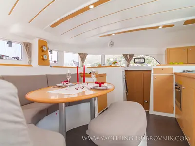Galley of Gratia, a Lagoon 380 catamaran at Dubrovnik, Croatia