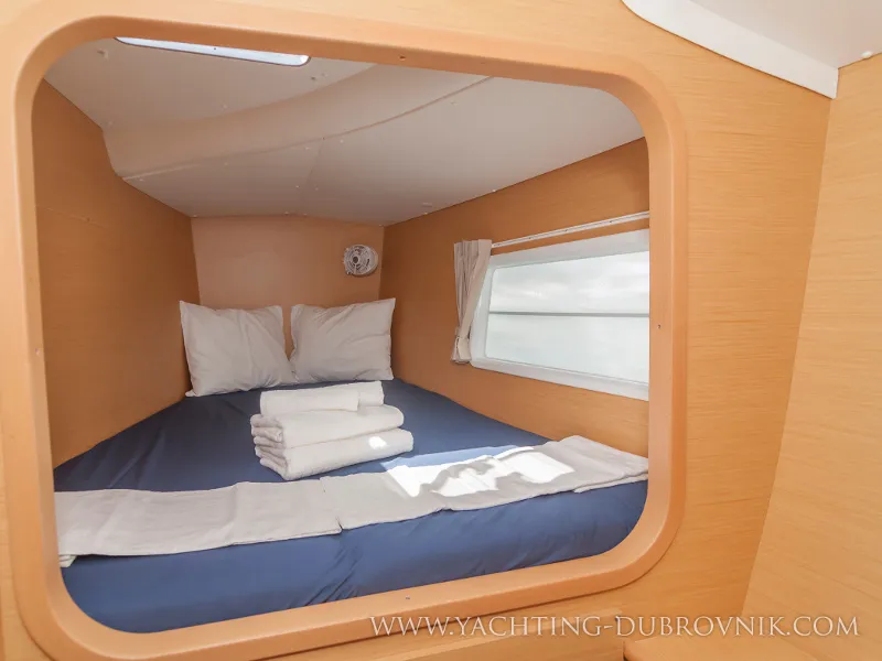 Cabin on Gratia, a Lagoon 380 catamaran at Dubrovnik, Croatia