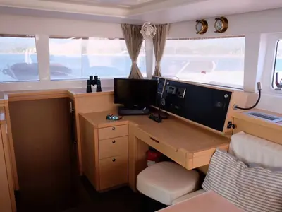 Cockpit of No name - Whole Yacht, a Lagoon 450 Fly catamaran at Municipal Unit of Lefkada, Greece