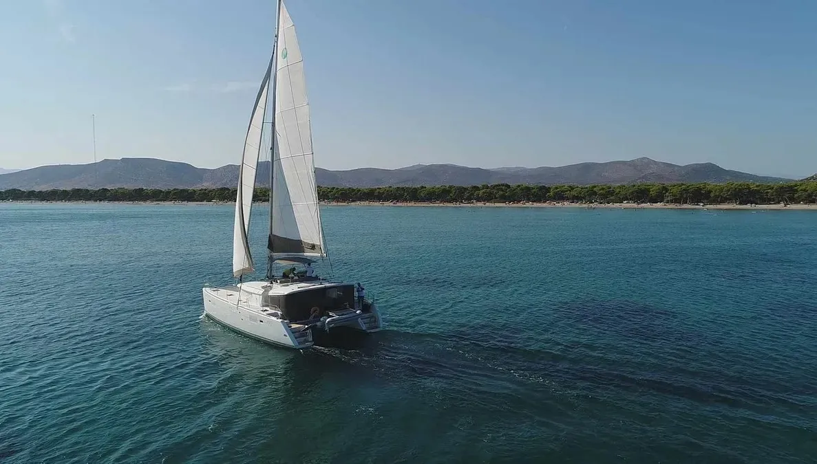 Exterior view of No name - Whole Yacht, a Lagoon 450 Fly catamaran at Municipal Unit of Lefkada, Greece