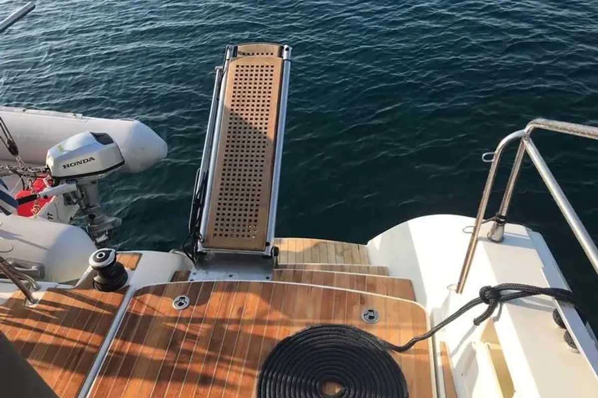 Deck of No name - Whole Yacht, a Lagoon 450 Fly catamaran at Municipal Unit of Lefkada, Greece