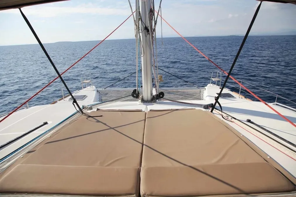 Deck of No name - Whole Yacht, a Lagoon 450 Fly catamaran at Municipal Unit of Lefkada, Greece