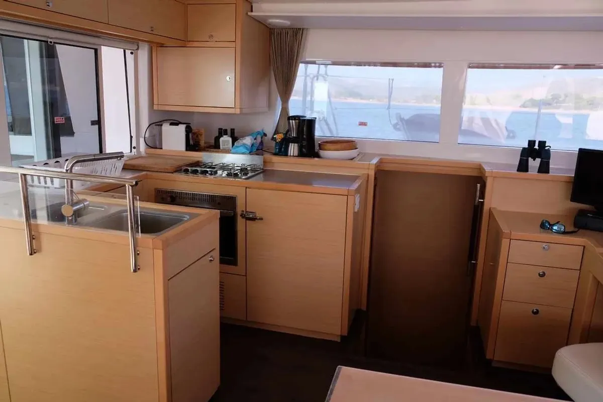 Galley of No name - Whole Yacht, a Lagoon 450 Fly catamaran at Municipal Unit of Lefkada, Greece