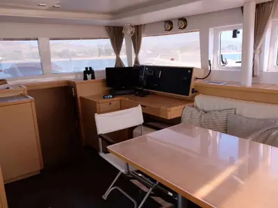 Salon of No name - Whole Yacht, a Lagoon 450 Fly catamaran at Municipal Unit of Lefkada, Greece