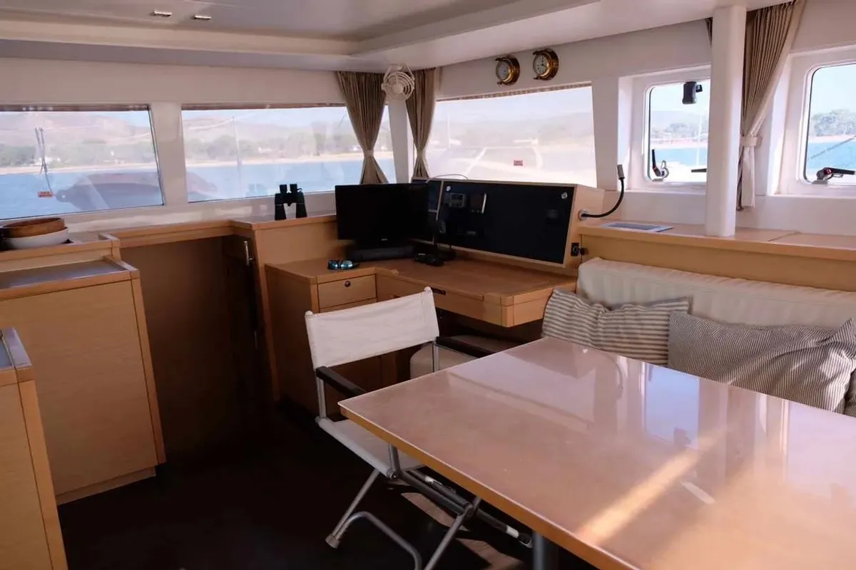 Salon of No name - Whole Yacht, a Lagoon 450 Fly catamaran at Municipal Unit of Lefkada, Greece