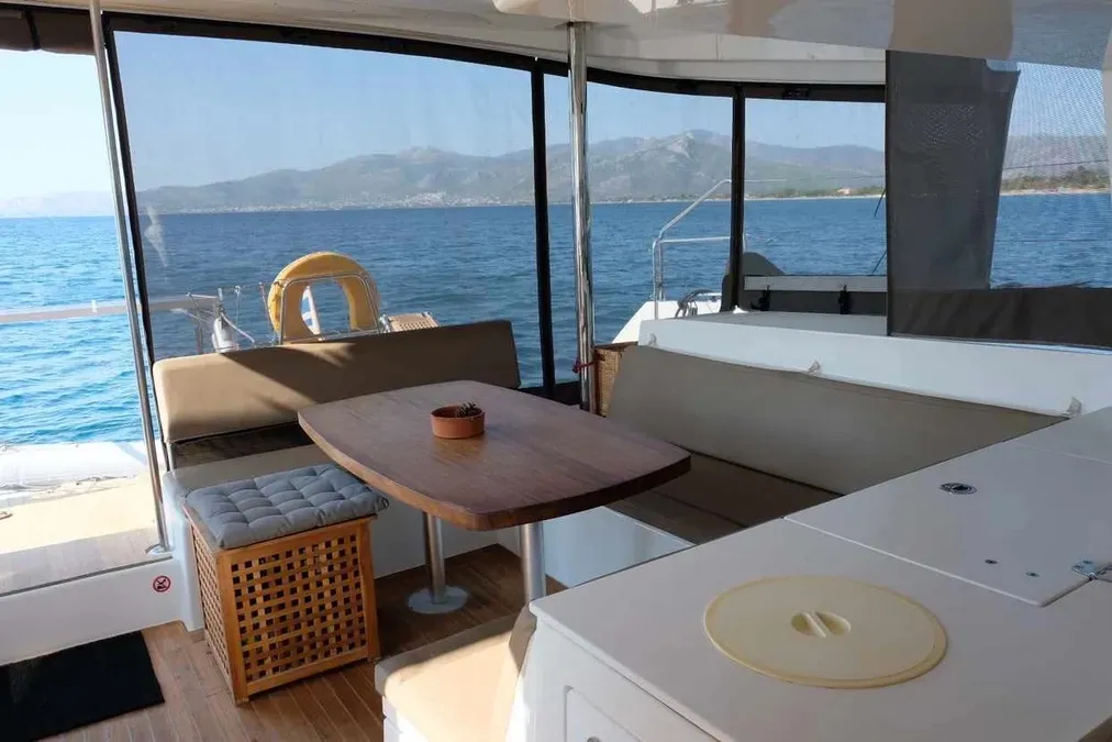 Salon of No name - Whole Yacht, a Lagoon 450 Fly catamaran at Municipal Unit of Lefkada, Greece