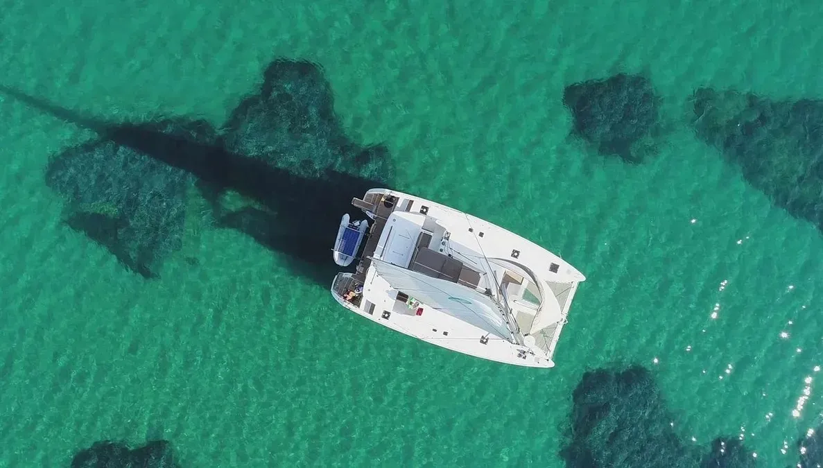 Exterior view of No name - Whole Yacht, a Lagoon 450 Fly catamaran at Municipal Unit of Lefkada, Greece