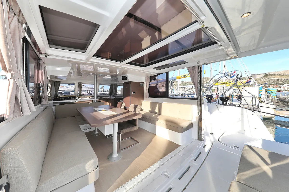 Salon of Sea Office, a Bali Catspace catamaran at Grad Trogir, Croatia