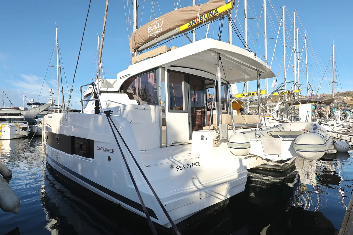 Exterior view of Sea Office, a Bali Catspace catamaran at Grad Trogir, Croatia