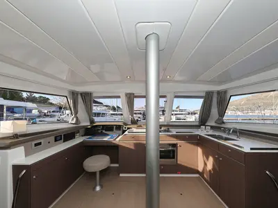 Galley of Sea Office, a Bali Catspace catamaran at Grad Trogir, Croatia
