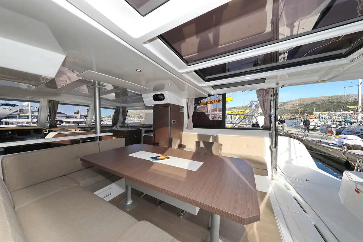 Salon of Sea Office, a Bali Catspace catamaran at Grad Trogir, Croatia