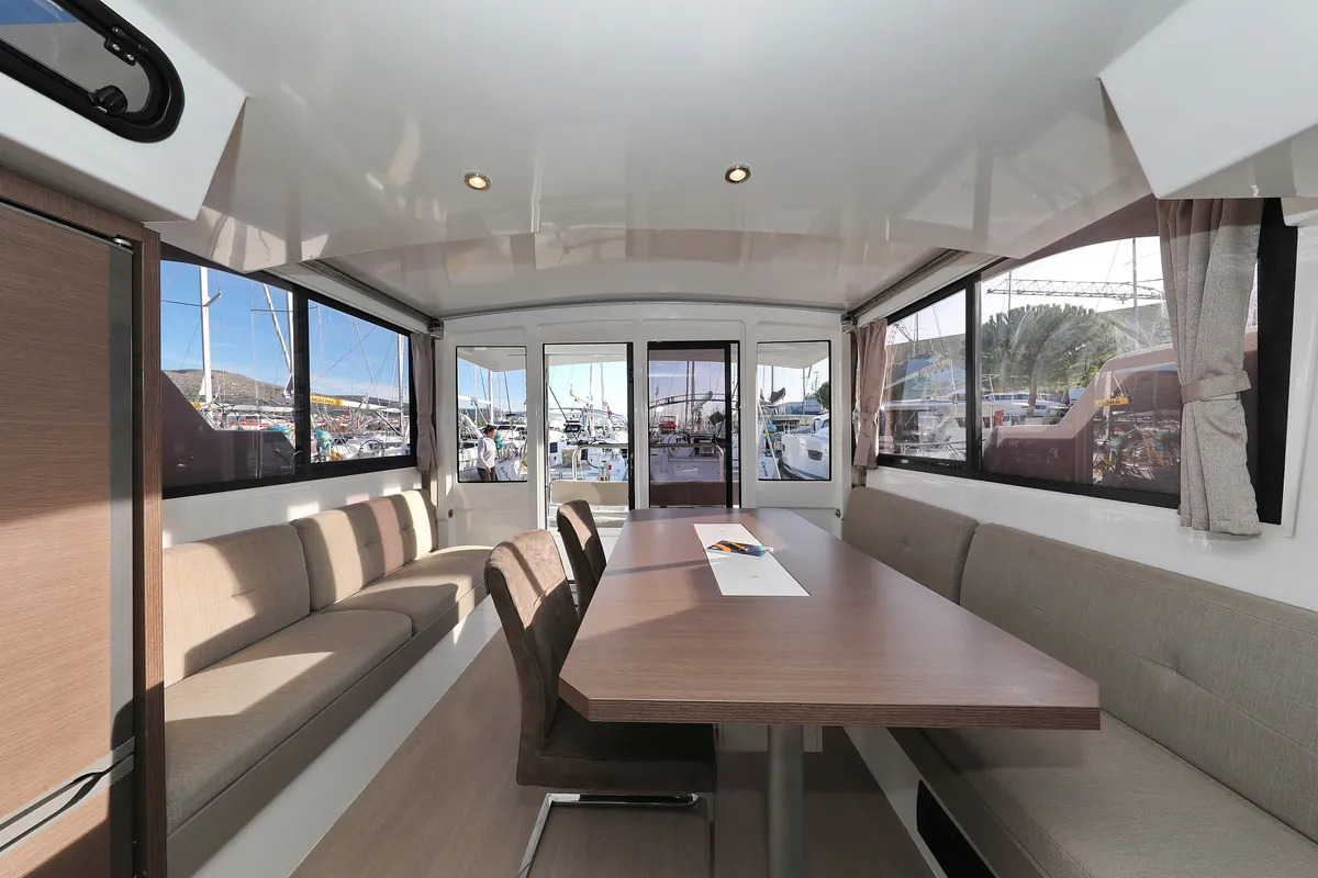 Salon of Sea Office, a Bali Catspace catamaran at Grad Trogir, Croatia