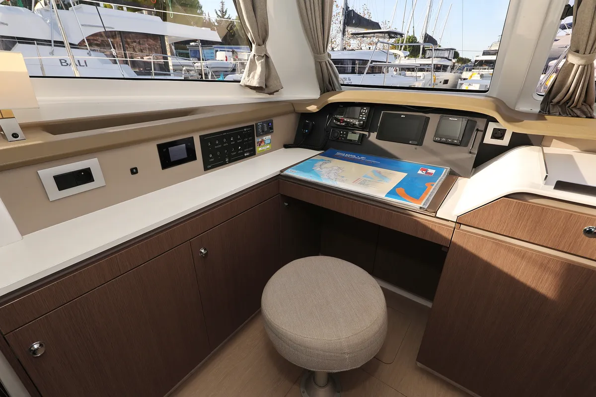 Salon of Sea Office, a Bali Catspace catamaran at Grad Trogir, Croatia