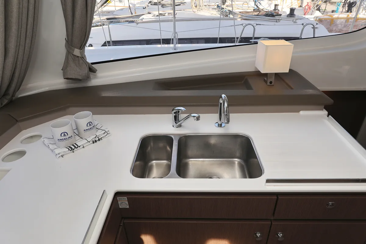 Galley of Sea Office, a Bali Catspace catamaran at Grad Trogir, Croatia