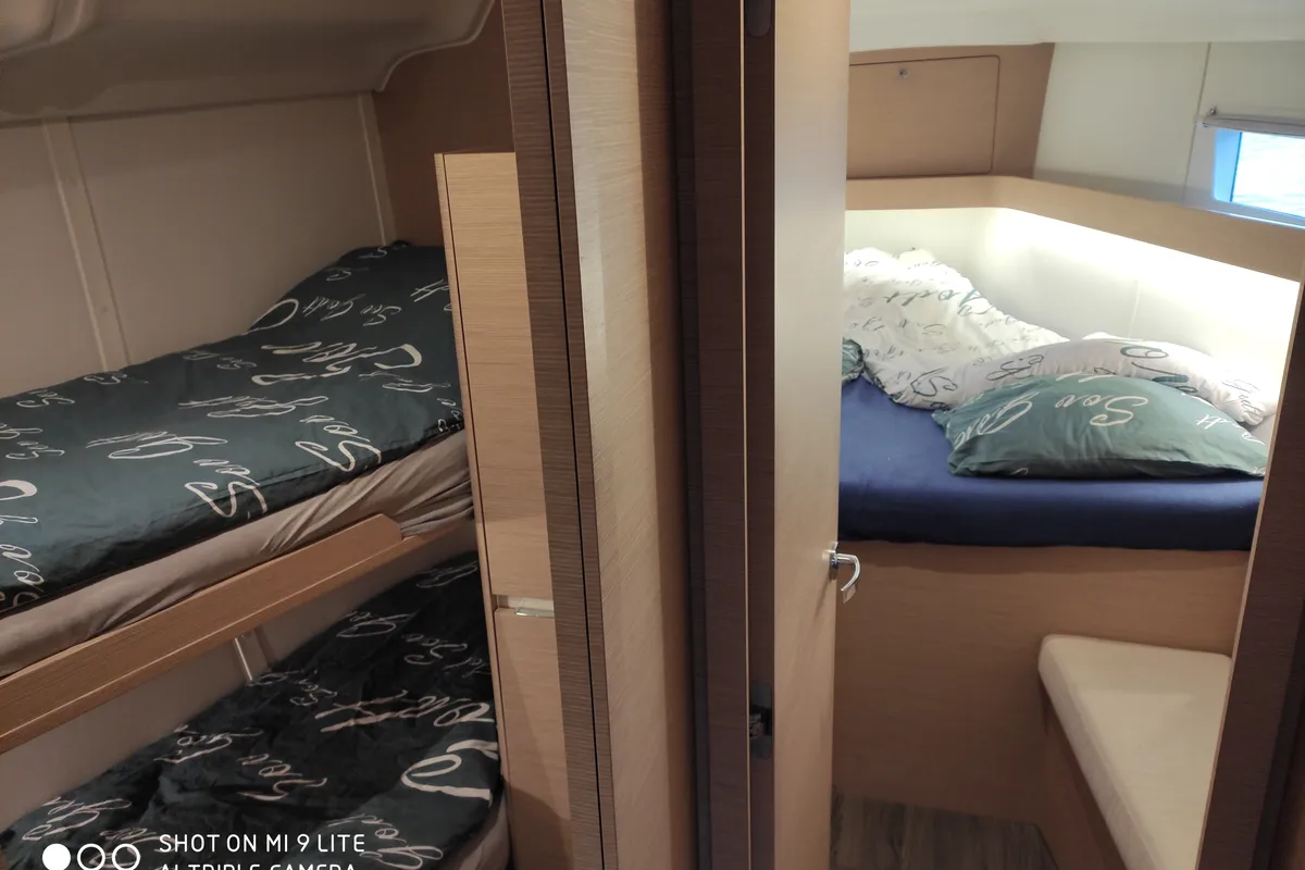 Cabin on Perlen, a Elan Impression 45 sailboat at Bergen, Norway
