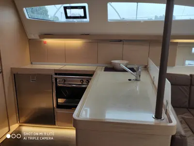 Galley of Perlen, a Elan Impression 45 sailboat at Bergen, Norway