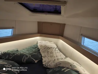 Cabin on Perlen, a Elan Impression 45 sailboat at Bergen, Norway