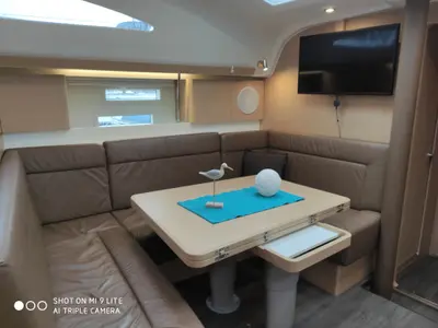 Salon of Perlen, a Elan Impression 45 sailboat at Bergen, Norway