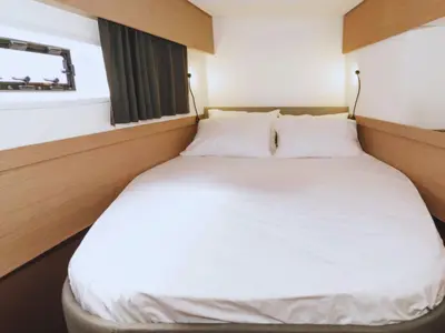Cabin on Maravigghia, a Fountaine Pajot Elba 45 catamaran at Palermo, Italy