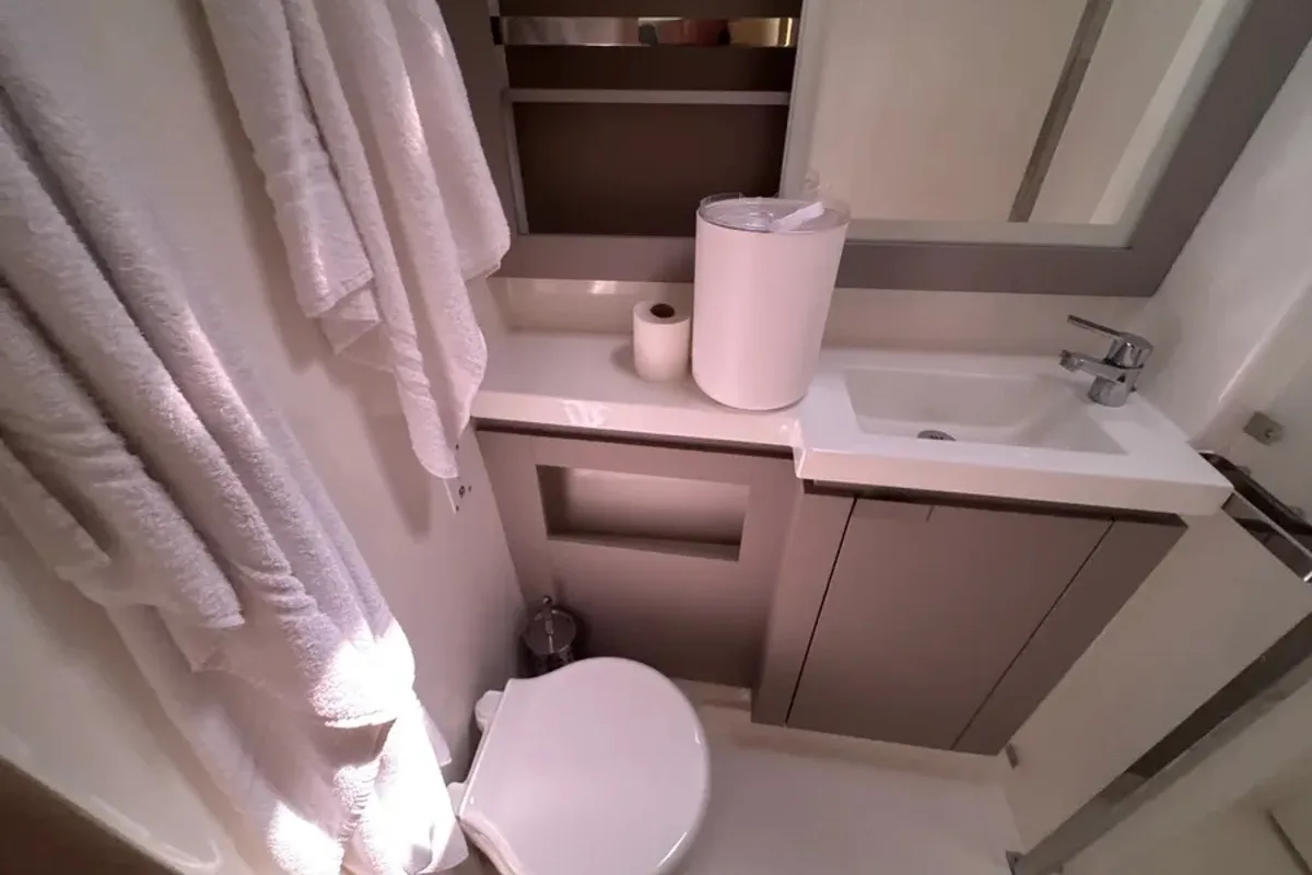 Head on Maravigghia, a Fountaine Pajot Elba 45 catamaran at Palermo, Italy