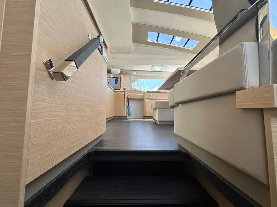 Salon of Maravigghia, a Fountaine Pajot Elba 45 catamaran at Palermo, Italy