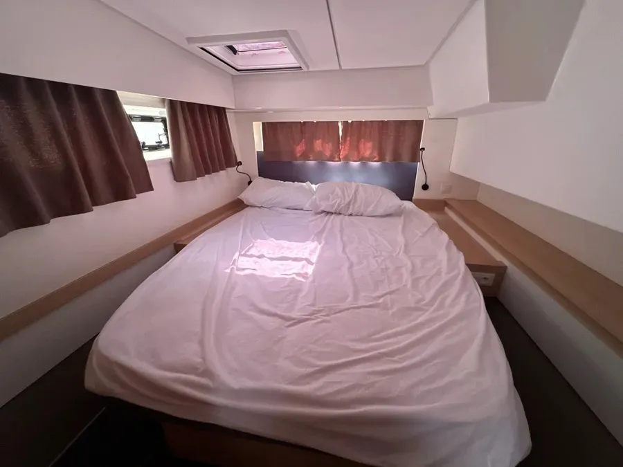 Cabin on Maravigghia, a Fountaine Pajot Elba 45 catamaran at Palermo, Italy