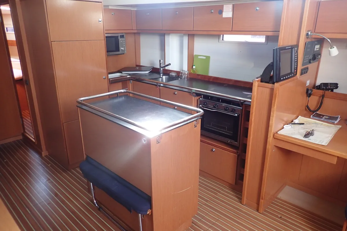 Galley of Verdi, a Bavaria 55 Cruiser sailboat at Sukošan, Croatia