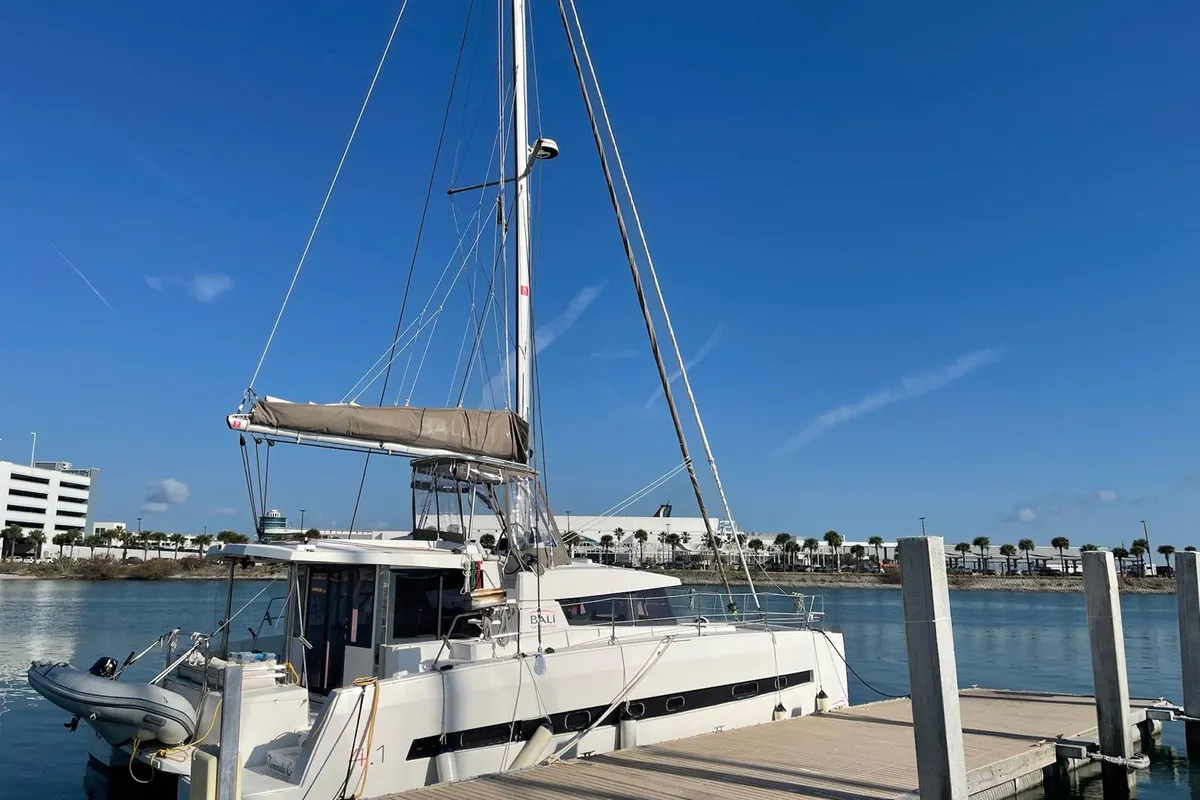 Bagatelle, a Bali 4.1 catamaran at Port de Sete, France