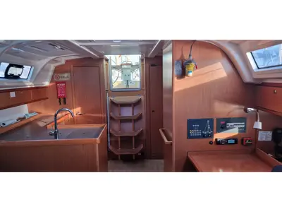 Galley of Odysseas, a Bavaria Cruiser 37 sailboat at Athens, Greece