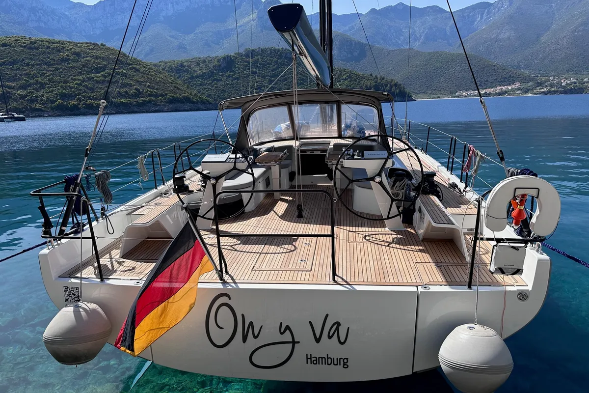 On y va, a Beneteau First 53 sailboat at Lavrion, Greece