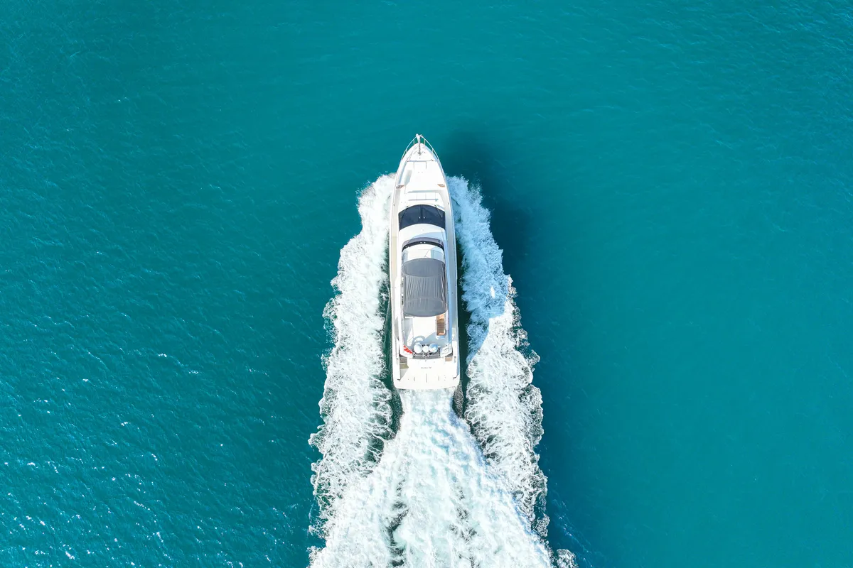 Aquilla 670, a Ferretti 670 motor yacht at Dubai Harbour, United Arab Emirates