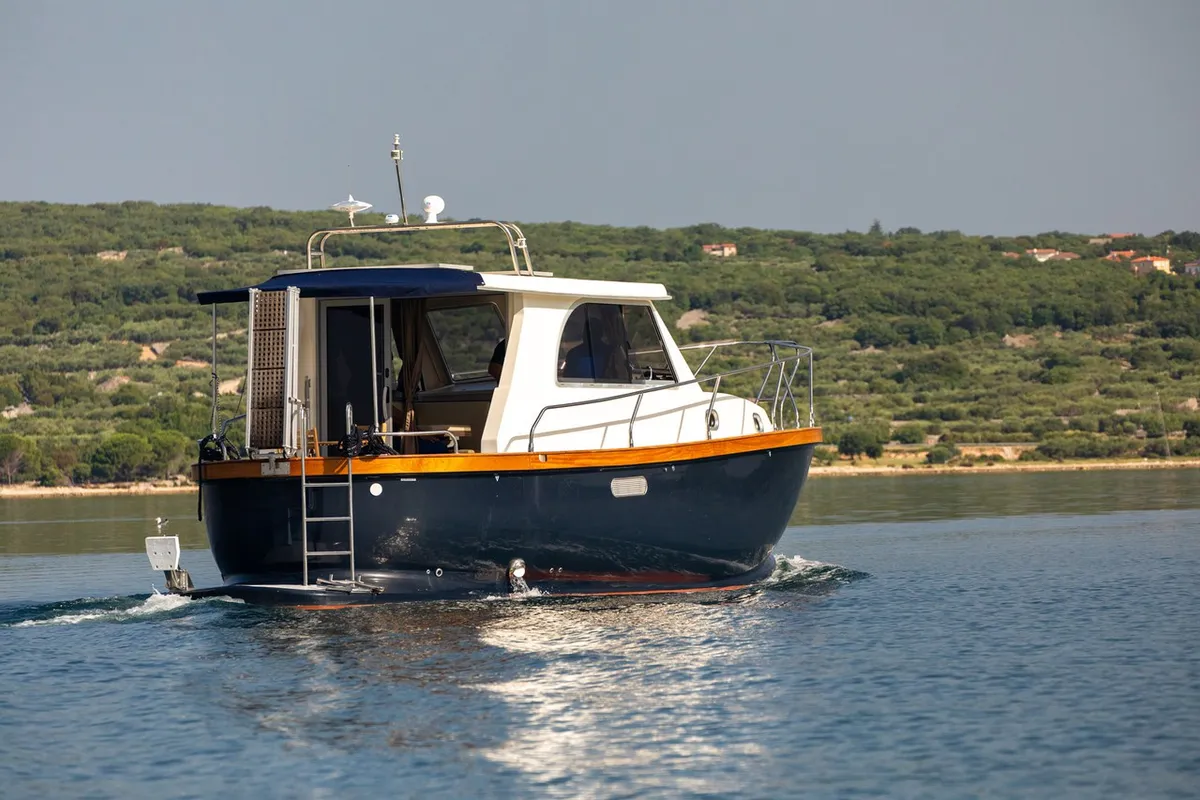 Paola, a Brodoremont Punat Adria Mare 38 motor yacht at Punat, Croatia