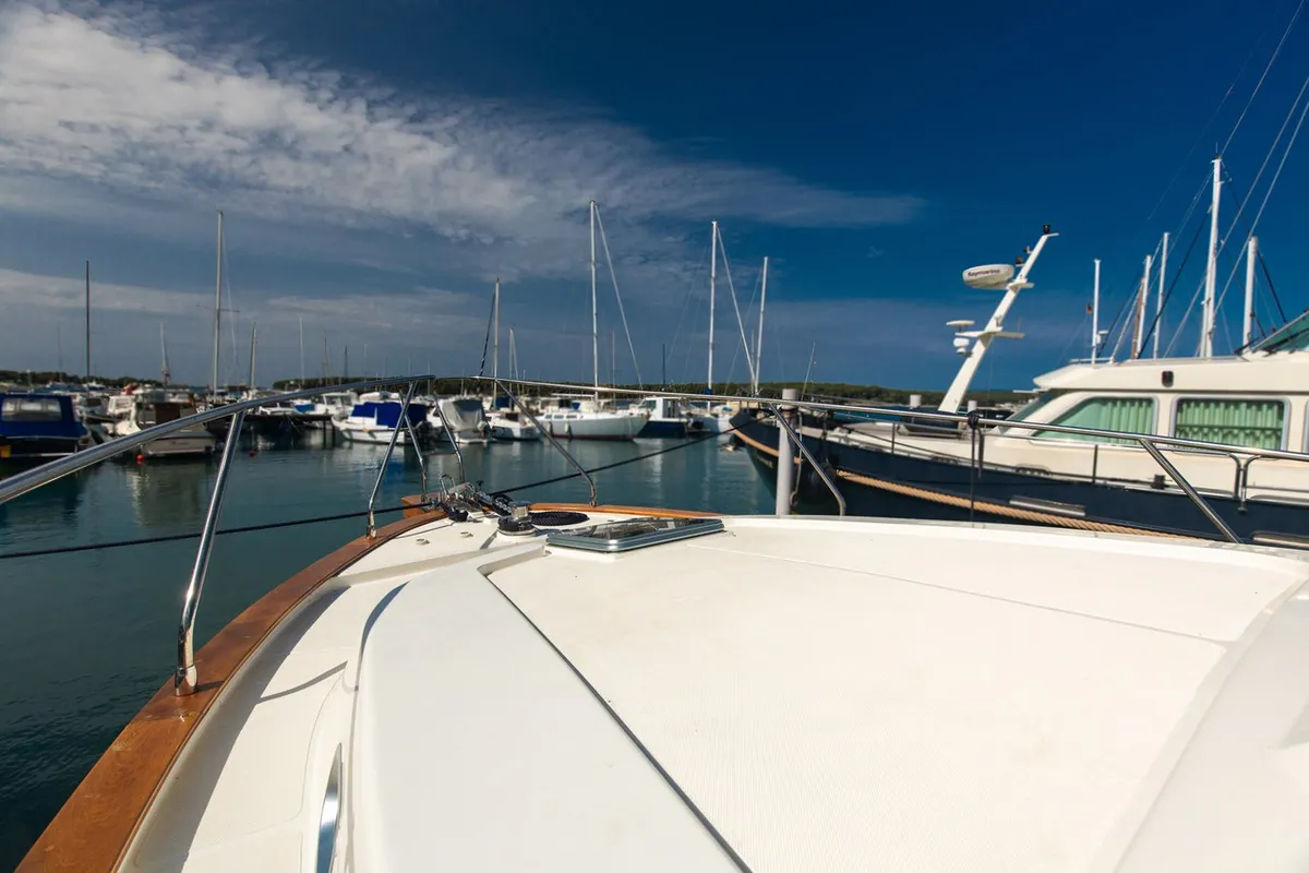 Paola, a Brodoremont Punat Adria Mare 38 motor yacht at Punat, Croatia