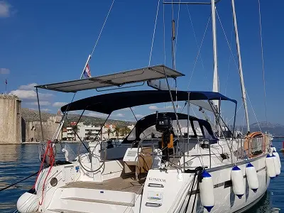 Salon of Kondor, a Bavaria Cruiser 51 sailboat at Grad Šibenik, Croatia