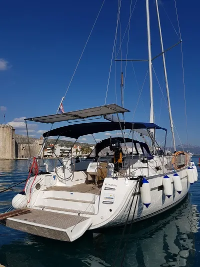 Salon of Kondor, a Bavaria Cruiser 51 sailboat at Grad Šibenik, Croatia