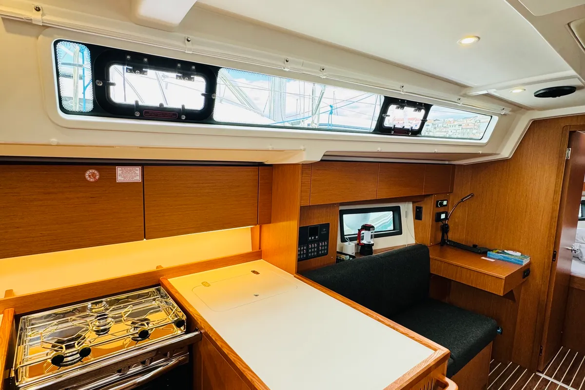 Galley of Mila, a Bavaria C38 sailboat at Novi Vinodolski, Croatia