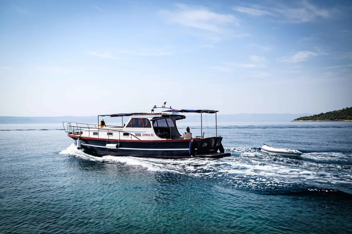 Exterior view of BILI, a Gulet Leut motorboat at Split, Croatia