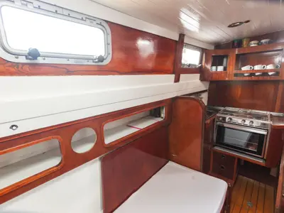 Galley of BILI, a Gulet Leut motorboat at Split, Croatia