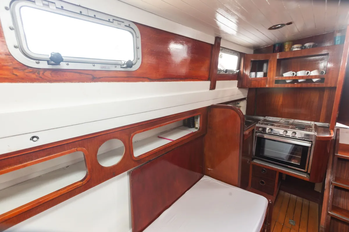 Galley of BILI, a Gulet Leut motorboat at Split, Croatia