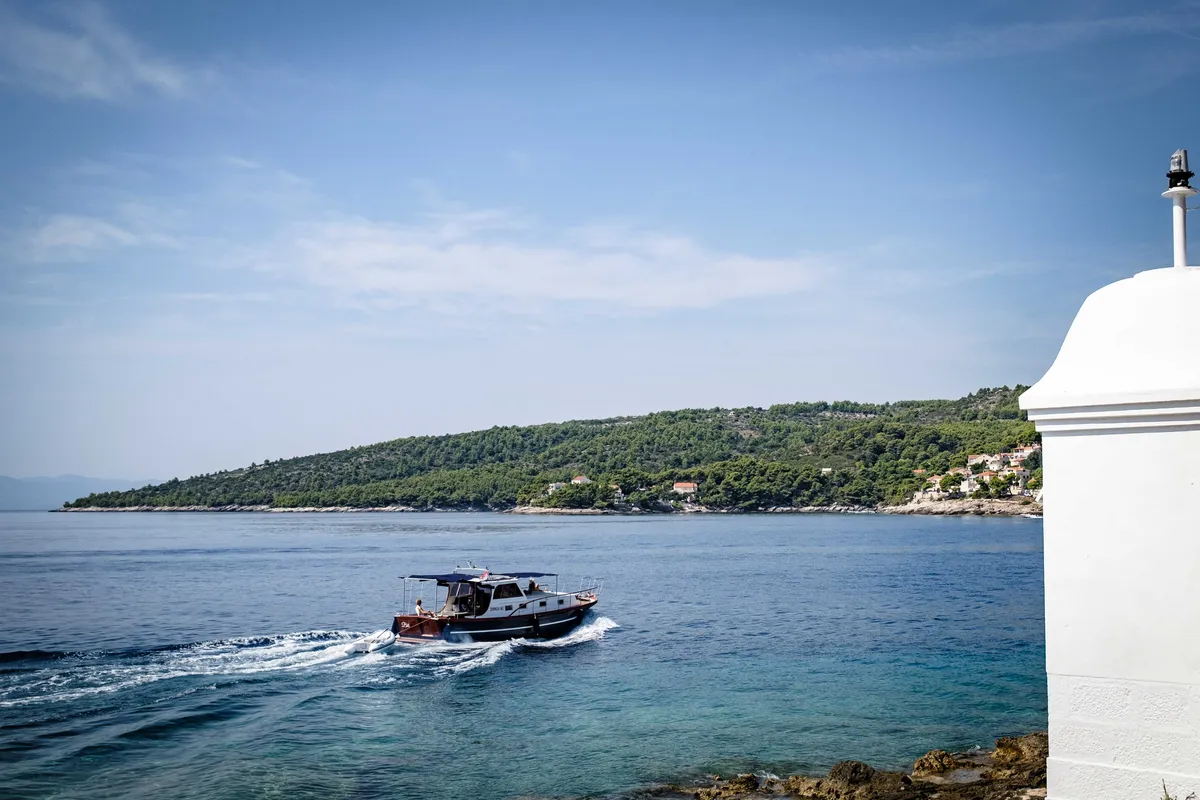 Exterior view of BILI, a Gulet Leut motorboat at Split, Croatia
