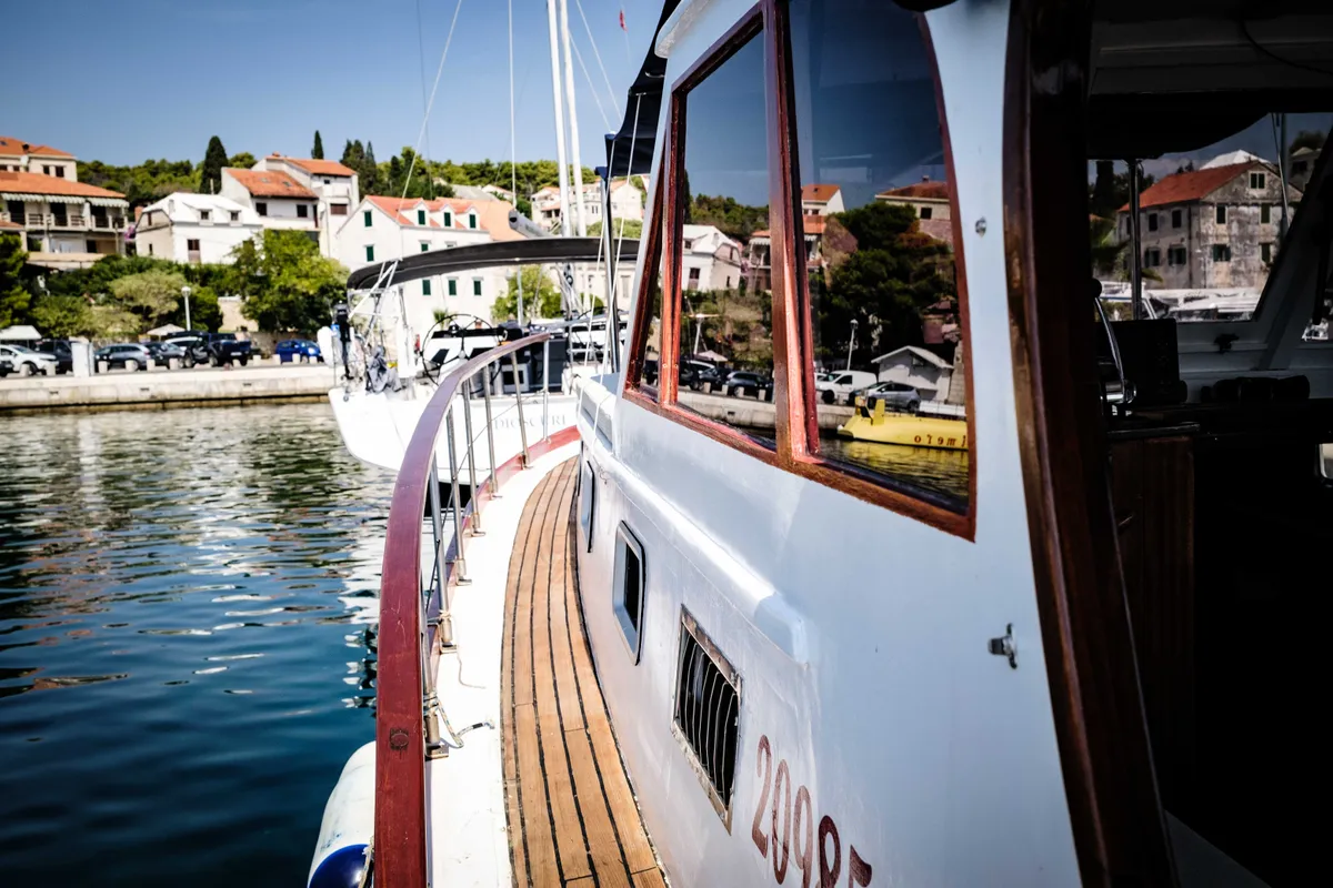 Exterior view of BILI, a Gulet Leut motorboat at Split, Croatia