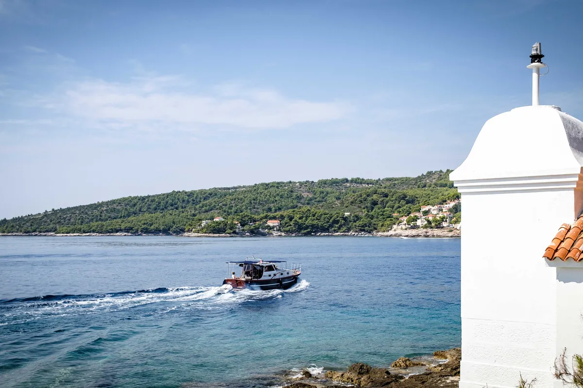 Exterior view of BILI, a Gulet Leut motorboat at Split, Croatia